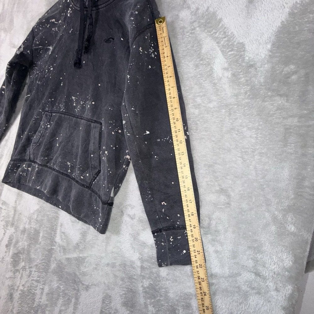 Holister Hoodie Size Men's XS Distressed Black Paint Shop Splatter - Picture 8 of 14